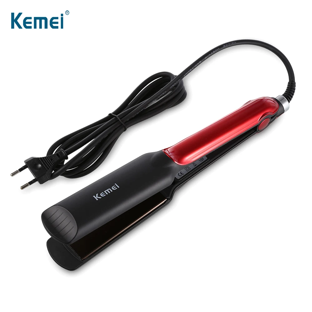 

KEMEI Professional Hair Straightener Tourmaline Ceramic Flat Iron Electric Hair Iron Fast Warm Up Styling Tools Straightening