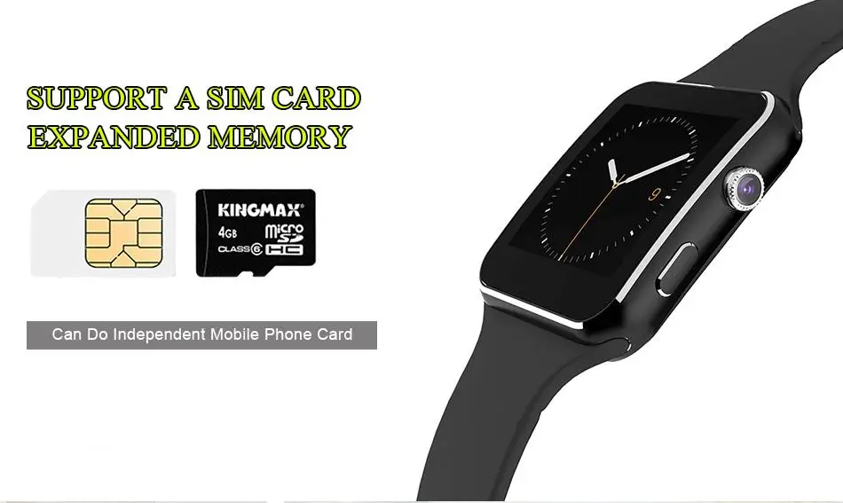 

Bluetooth Smart Watch Men X6 With Touch Screen Big Battery Support TF Sim Card Camera for Android Phone Smartwatch