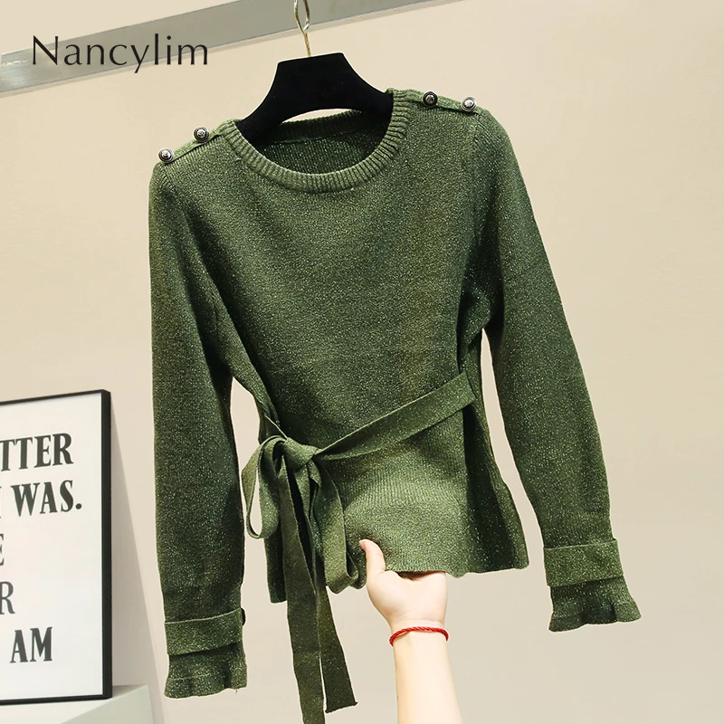

Green Sweater Women's Long Sleeve Pullover Bright Silk Knit Sweater Basic Shirt Female Fall/winter Loose Outwear Turtleneck