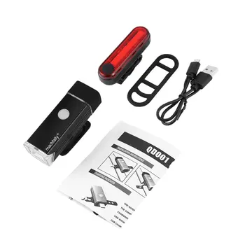 

Waterproof Bicycle Lights Front Head Light Headlight Lamp Rear Tail Flashlight Torch LED Bike Light Set One Touch Button