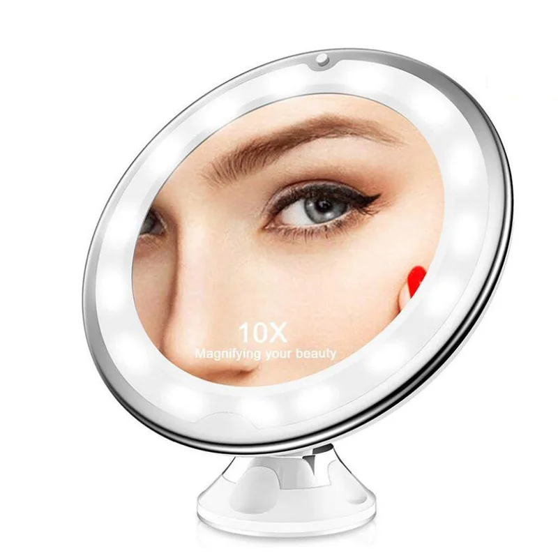 

Makeup Vanity Mirror With 10X Lights LED Lighted Portable Hand Cosmetic Magnification Light up Mirrors VIP Dropshipping