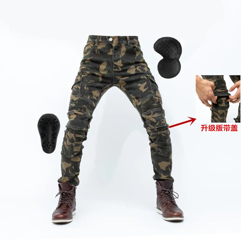 

2020 new high-quality Camouflage MOTO pants Aramid wear-resistant motorcycle elastic jeans riding knight pants racing trousers