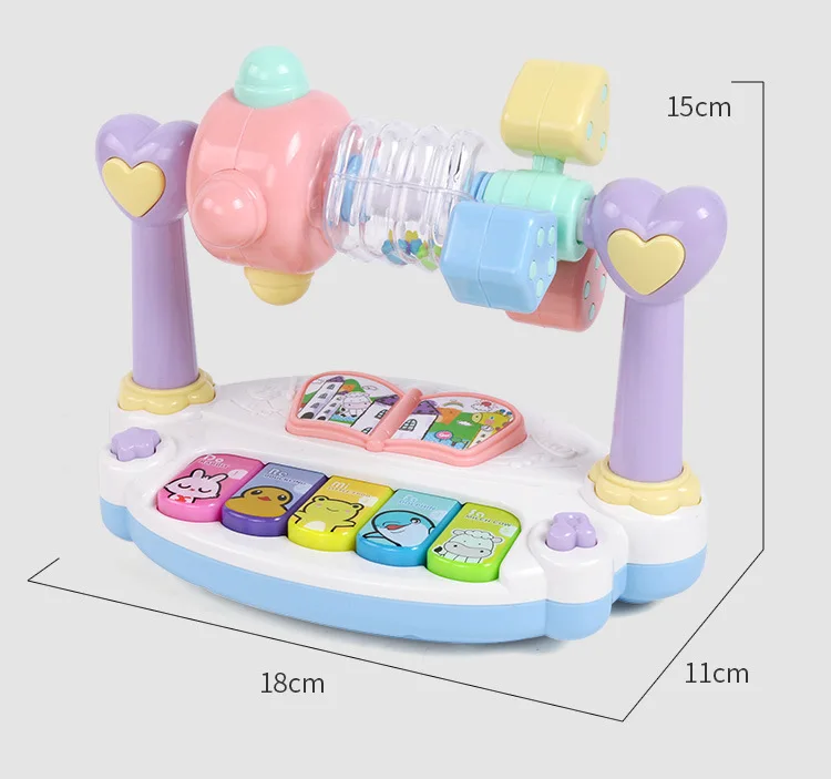 Baby Toys Rotating Music Piano with Light Sound 12 to24 Months Educational Toys Animals Sounding Keyboard Kids Playing Type Gift