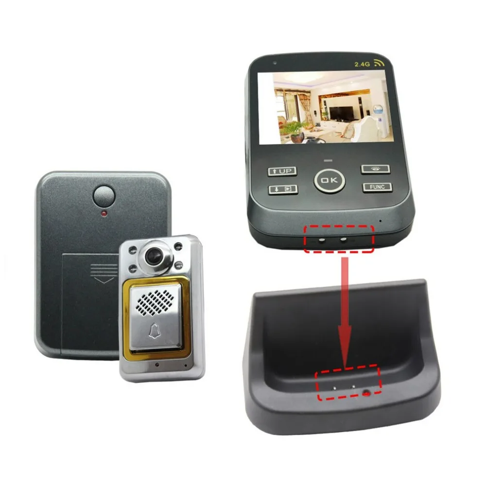 KiVOS 2,4 ГГц 3,5 "цифровой дверной глазок беспроводной дверной глазок видеокамера на дверной звонок монитор для дома квартиры