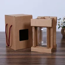 Таможня крафт-бумага детская Обувная коробка с прозрачным ПВХ окном, полноцветная печать упаковочные коробки и ткани- DH11763