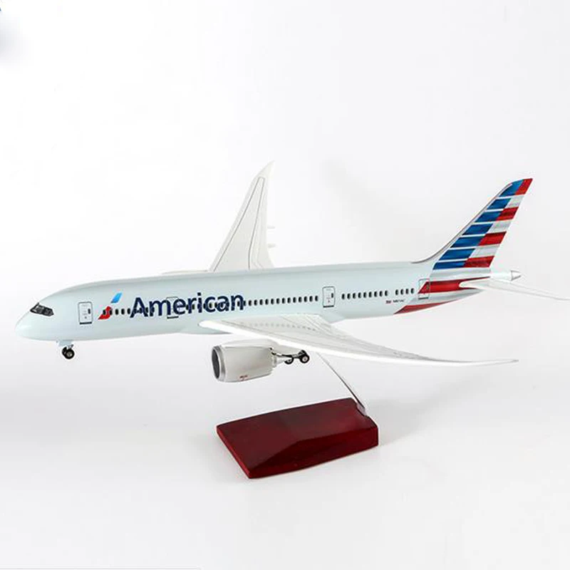 1:130 масштаб 47 см самолет Airbus B787 Американская модель самолетов W Светодиодный свет и колеса литой под давлением пластик Смола самолет для сбора