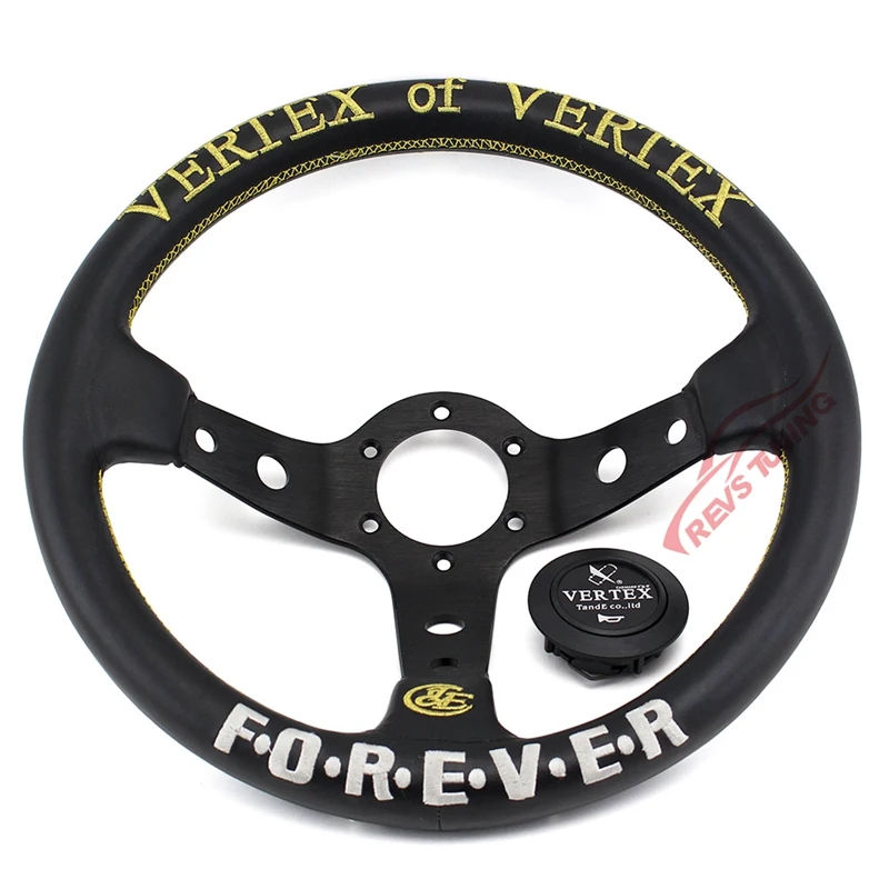 Универсальный 330 мм 14 дюймов Vertex Forever вышивка кожа гонки, гоночный тюнинг ралли Спортивное Рулевое Колесо