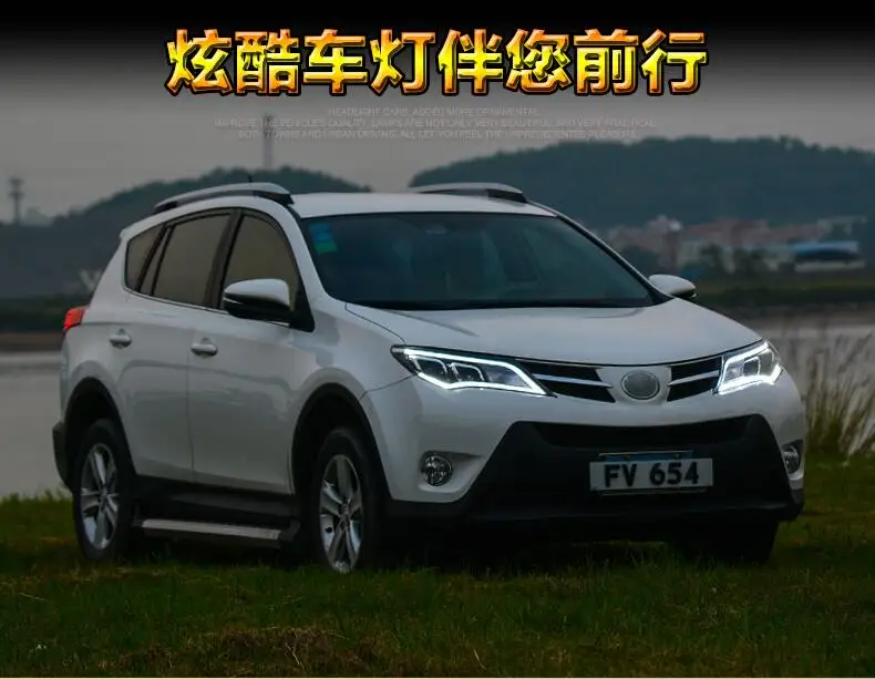 Автомобильный Стайлинг для Toyota RAV4 светодиодный фары 2013- RAV 4 фары DRL Биксеноновые линзы Высокий Низкий луч парковка противотуманная фара передняя