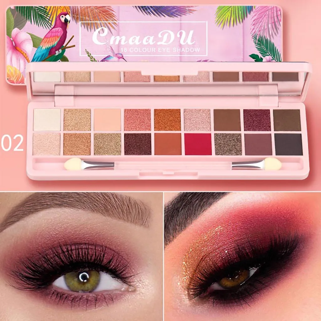 Glitter Eyeshadow Makeup Pallete 3D stereo Shadow 18 Earth Tones Dumb Pearlluster Cool Colors Warm Colors Makeup Matte Eye shado