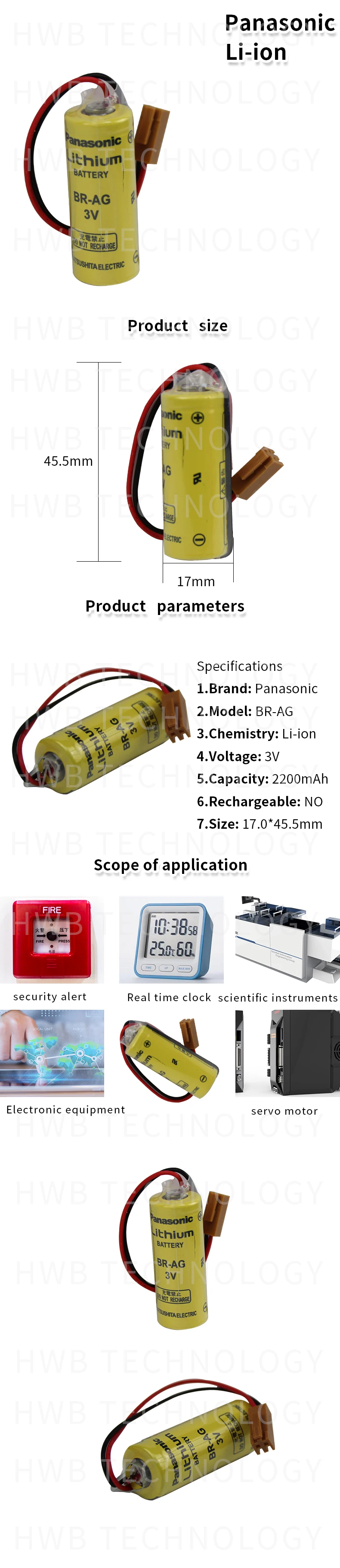 2 шт. Panasonic BR-AG батарея с вилкой 3 в 2200 мАч PLC FANUC литиевые батареи bateria заменить BR-A