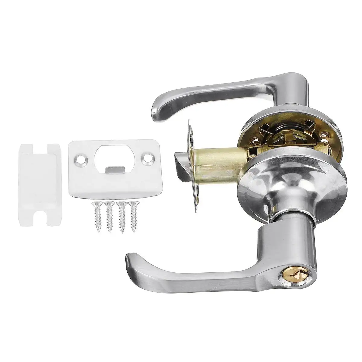 

Mechanical Door Lock Stainless Steel Home Security Latch Lock Keys Kit Bathroom Bedroom Handled Locks Security Door Hardware