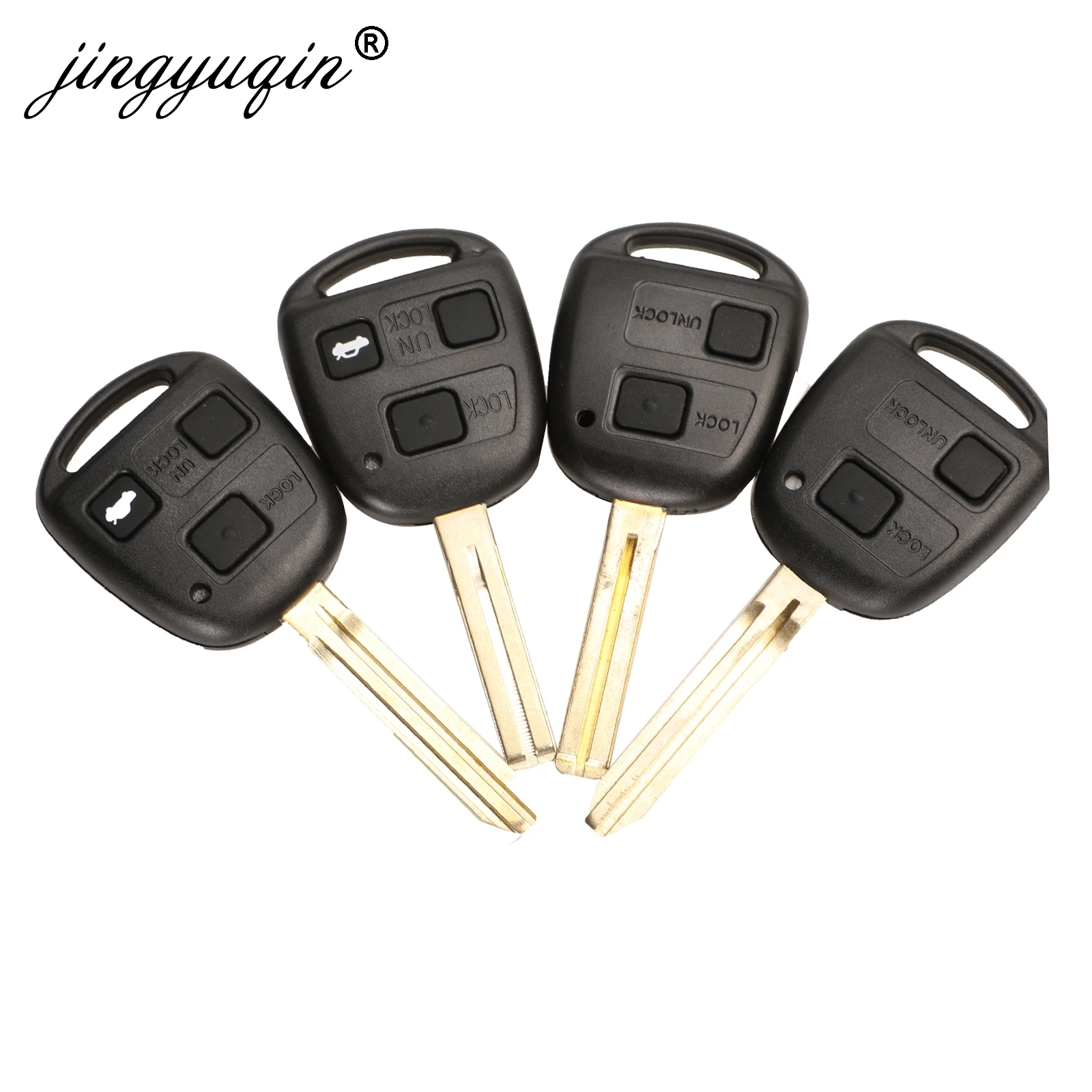 Jingyuqin 10 шт. 2/3 кнопки TOY41/TOY43/Toy47/TOY48 дистанционный ключ для Toyota Cruiser Camry Yaris Fob +
