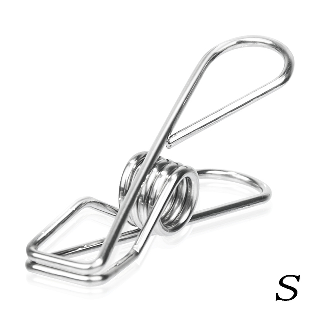Stainless Steel Clips Clamps Pins Pegs Holders S/L Multipurpose Hang Pins Washing Line Clothes Sealing Wire Household