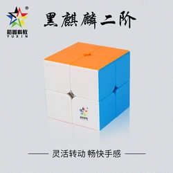 Yuxin 2x2 preto kylin cubo mágico 2x2x2 quebra cabeça para crianças brinquedo mágico educacional 2x2 cubo