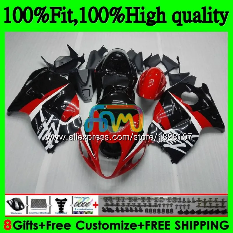 Инъекции для SUZUKI Hayabusa GSXR 1300 GSXR-1300 57BS. 236 GSXR1300 08 13, 14, 15, 16 лет 2008 2013 обтекатель красного и черного цвета