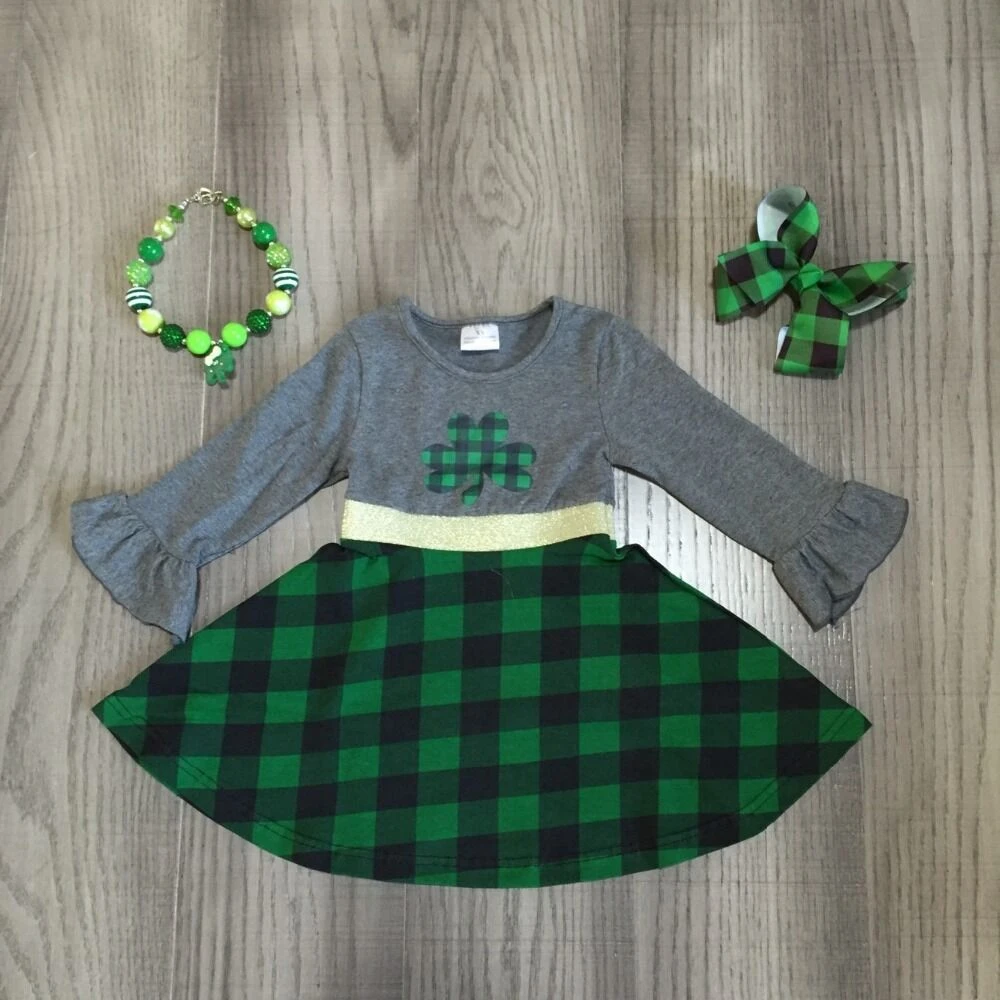 baby girl green tartan dress