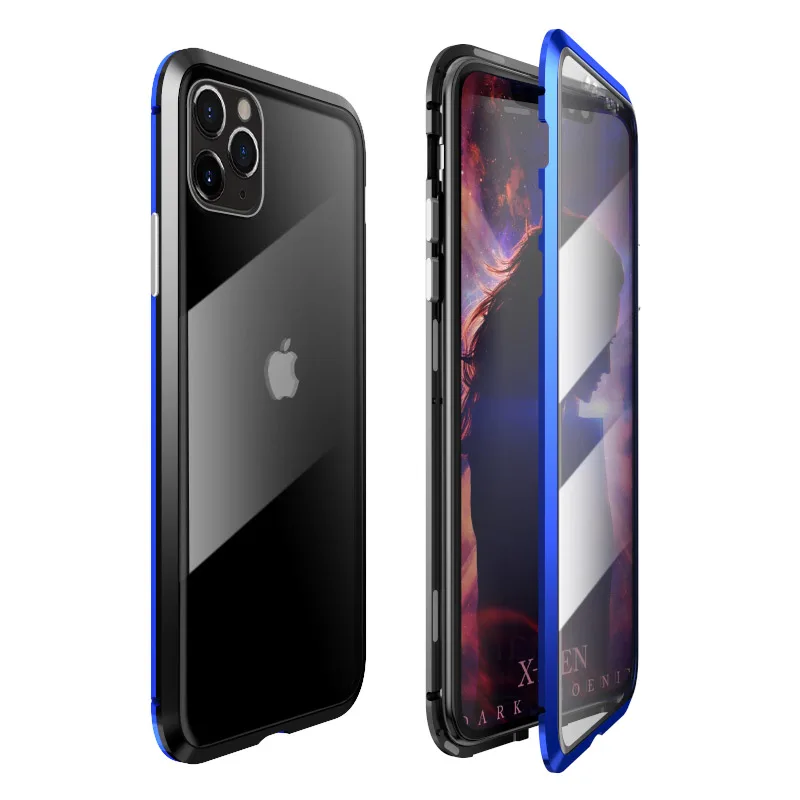 

Armor Metal Frame Case For iPhone 11 Pro Max 2019 Case Magnetic Double Tempered Glass 360 Full Cover for iPhone 11 Pro Max Case