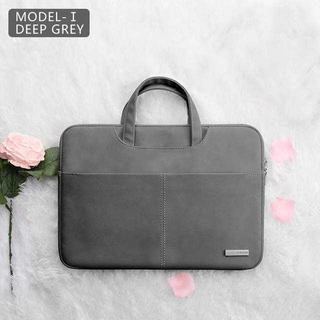 Laptop Bag 13.3 15.6 14 inch Waterproof Notebook Bag Sleeve For Macbook Case M1 Air Pro 13 15 Huawei Shoulder Handbag Briefcase DEEP GREY 1