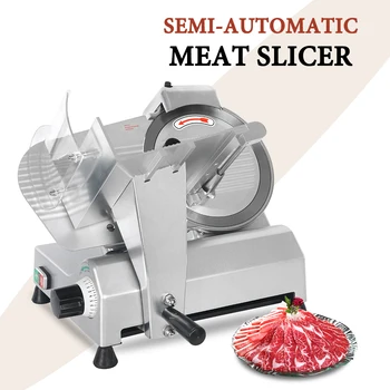 

Meat Slicer Cutter Machine Electric 10inch Blade Semi-automatic Slicer Meat Bread Commercial Adjustment Thickness Kitchen