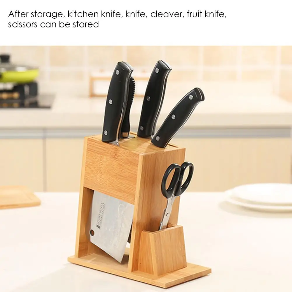 Kitchen Supplies Storage Shelf Multifunctional Cutter Rack Holder Wooden Knife Tool Holder without Cutter Kitchen Tools