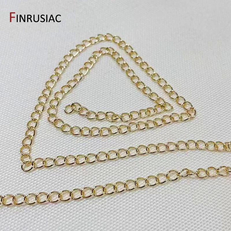 2,5 mm/3 mm dünne Ketten 14 Karat vergoldet DIY Halskette Armband Verlängerungskette Schmuckherstellung Zubehör – Detail 8