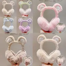 Inverno unisex meninos meninas dobrável macio earflaps de pelúcia earmuffs aquecedores de orelha do vintage