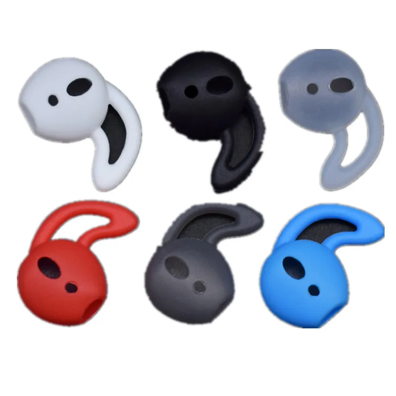 

2 Pairs Eartip Silicone Case Ear Pads Earphone Ear Cups Earpads for Earpods Iphone X 8 7 6 Plus 5 5S SE Ear Tips with Ear Hook