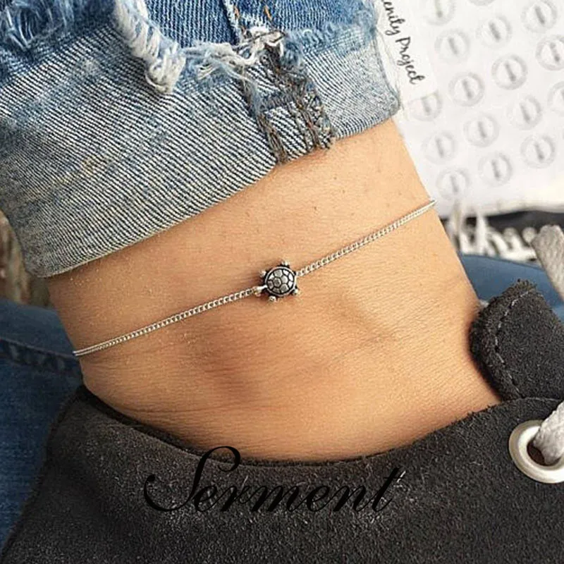 

SERMENT Ancient Turtle Ankle Bracelet Beach Metal Turtle Anklets Women Foot Legs Bracelet Anklet Jewelry Accessories 2020