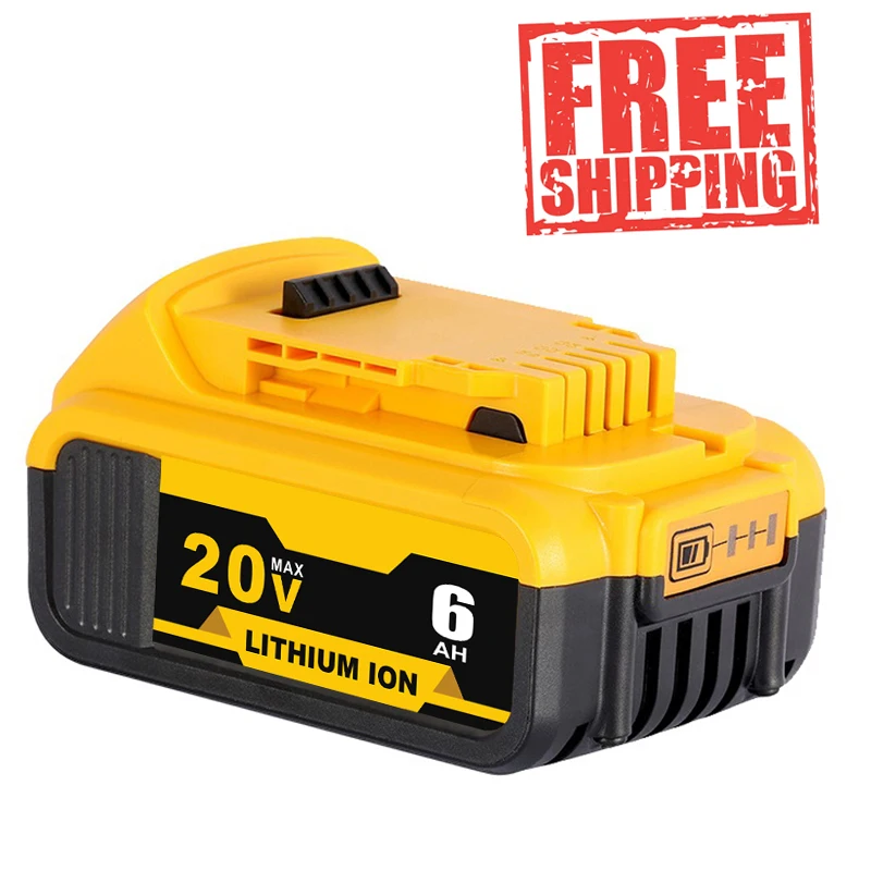 Sostituzione Batteria Ricaricabile Agli Ioni Di Litio 20V 5Ah 6.0Ah Dcb200 Per Strumenti Dewalt 18V Max Dcb205 Dcb204 Dcb206 Dcb180 Dcd/Dcf/Dcg