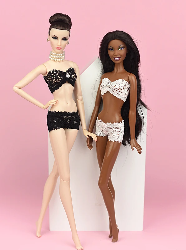 1Set Soft Lace Underwear Bra & Briefs For Barbie Doll 1/6 Knickers For Blythe 1/6 BJD Dolls Top & Underpant Barbie Dollhouse doll clothes barbie doll clothes
