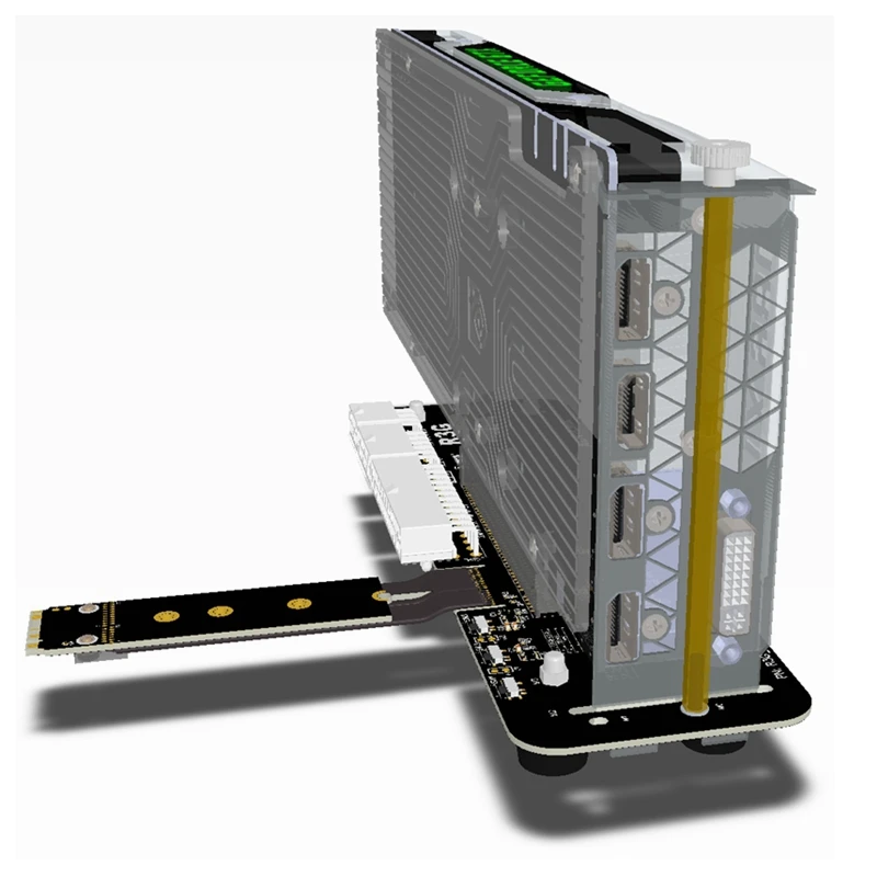 Кронштейн M.2 key M NVMe для внешней видеокарты с переходным кабелем PCIe3.0 x4 25 см 50 32Gbs ITX