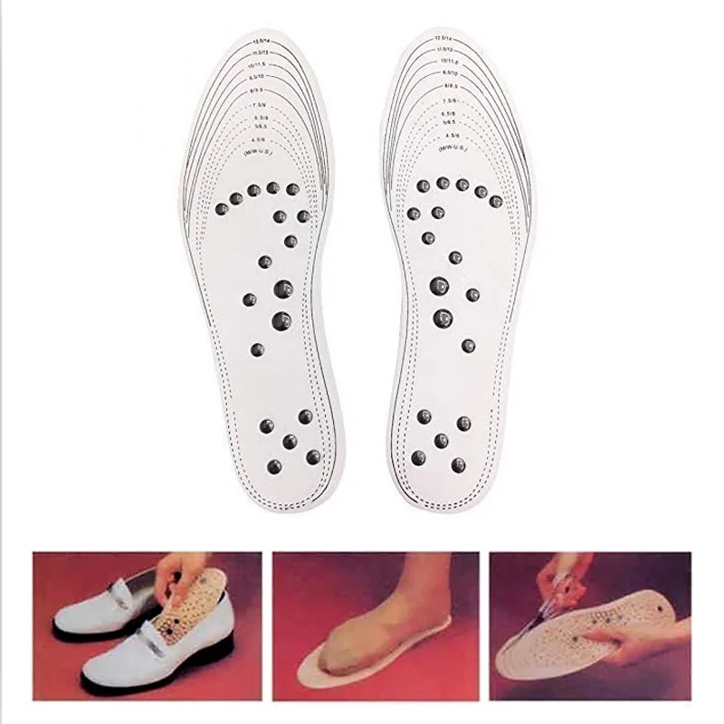 Men's And Women's Sponge Insoles 18 Magnets Foot Acupressure Massage Health Insoles Fitness Weight Loss Sports Support Insoles