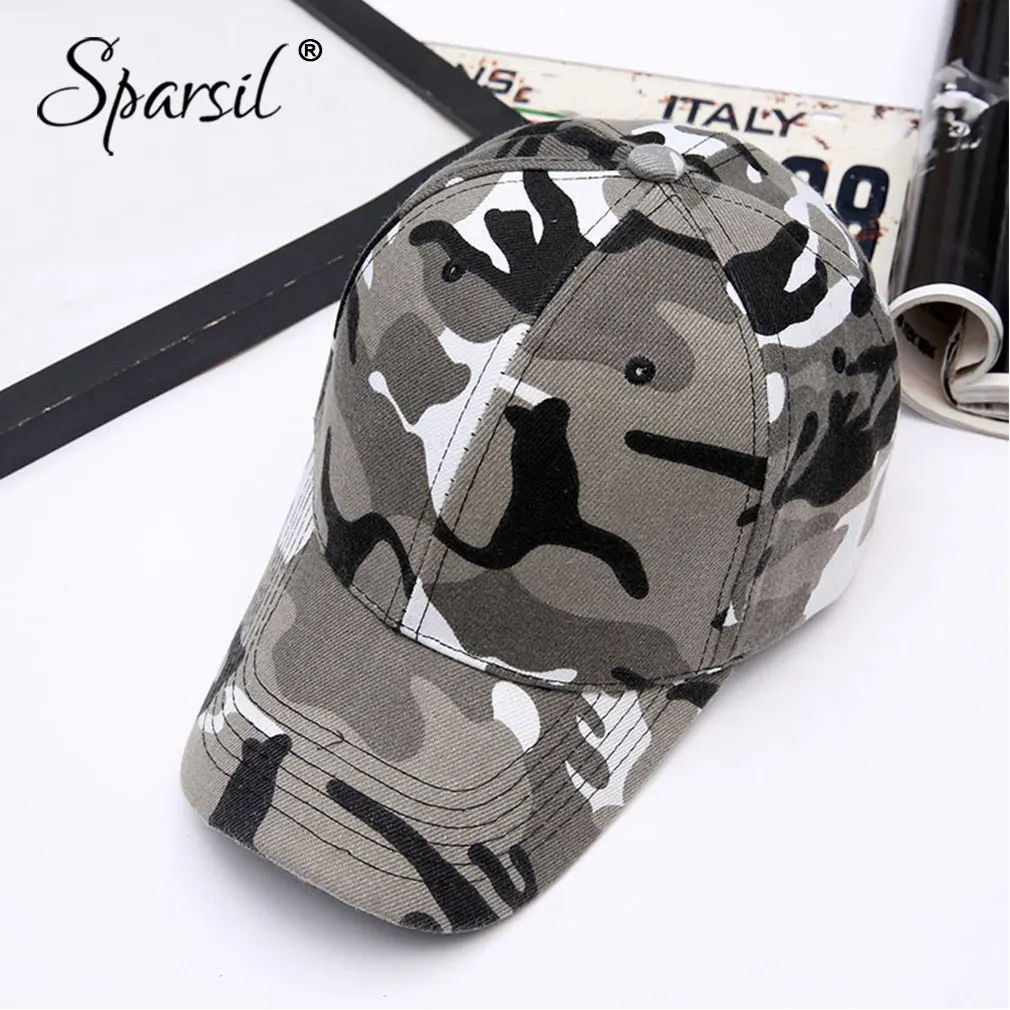 

Sparsil Summer Unisex Camouflage Sun Protection Baseball Cap Fashion Nylon Button Visor Hat Acrylic Print Sunscreen Chapeau