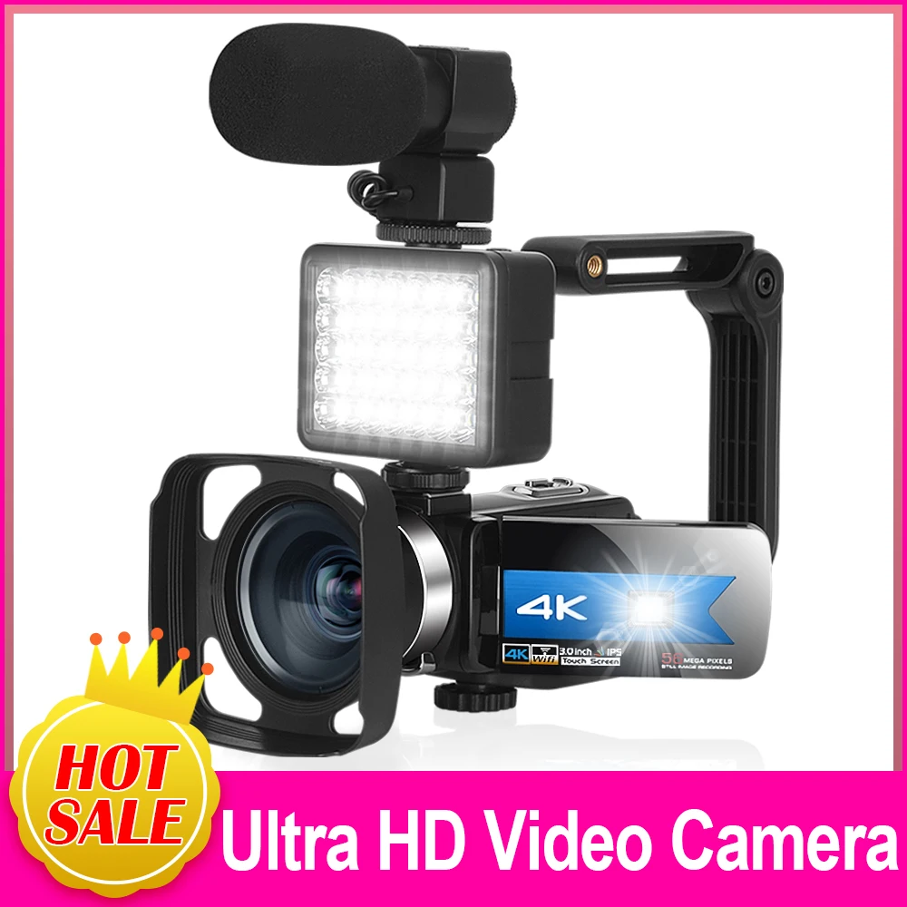 Ultra HD Vlogging Camera For Youtube WiFi IR Night Vision Recorder 18X Digital Zoom 56MP 3.0Inch Touch Screen for Webcam | Электроника