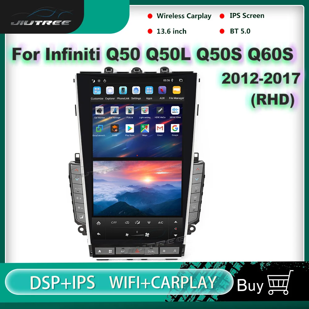 

European version 13.6 inch android car radio for infiniti Q50 Q50L Q50S Q60S 2012-2017 rhd GPS navigator DVD multimedia player