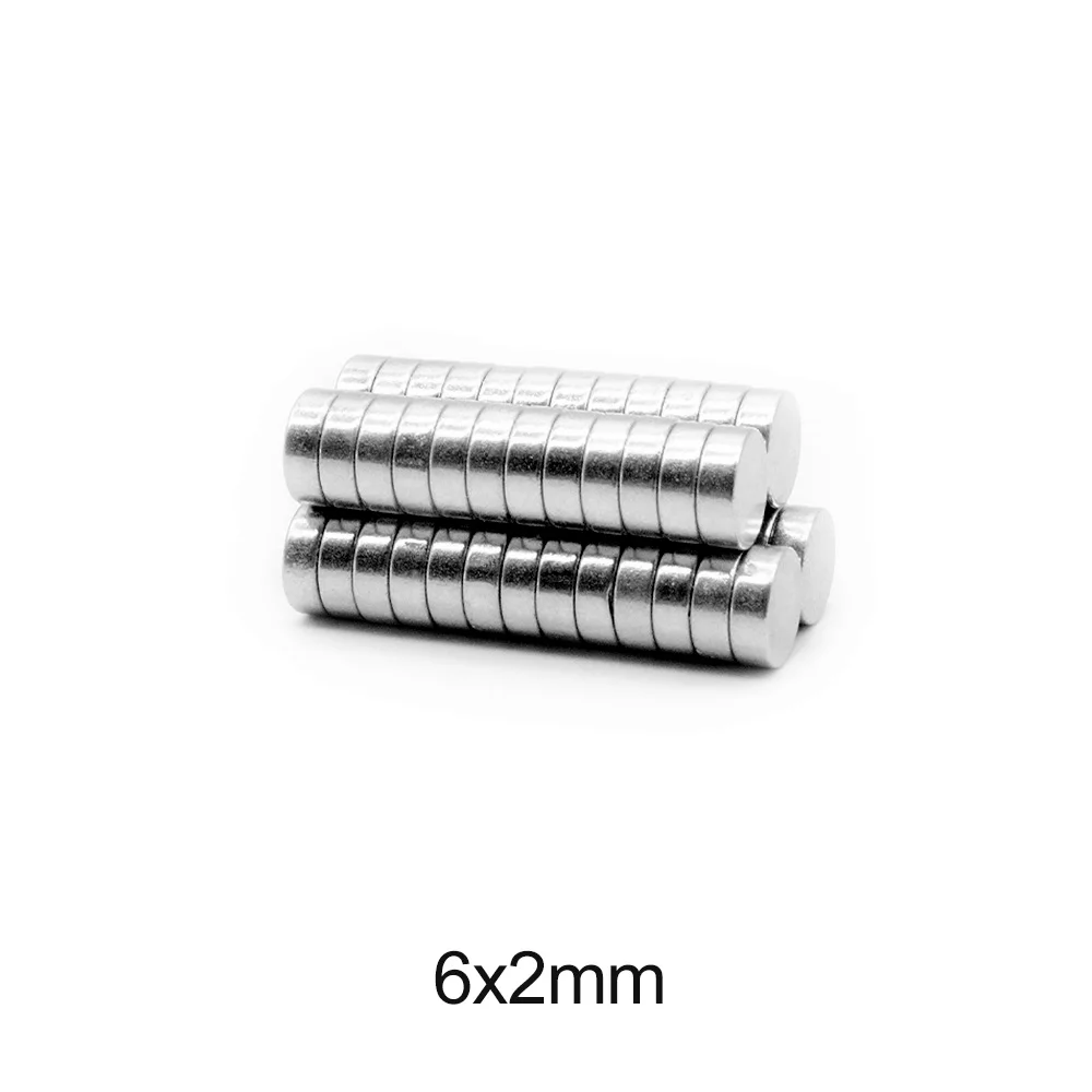 50~1000pcs 6x2 mm Mini Small circular Magnets strong 6mmx2mm Fridge N35 Neodymium Magnet Disc 6x2mm Permanent NdFeB Magnets 6*2