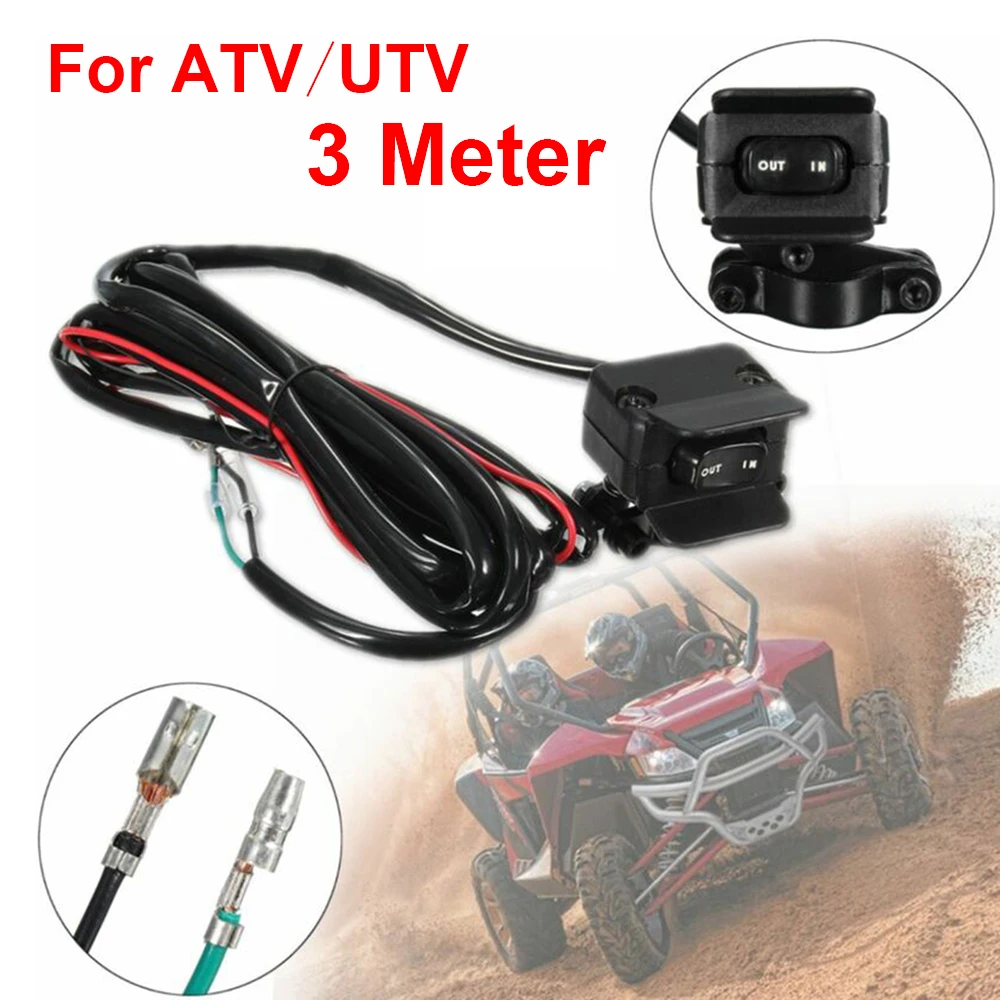 3 метра ATV UTV черный руль линии предупреждающий лебедка рокер управления переключатель прочный