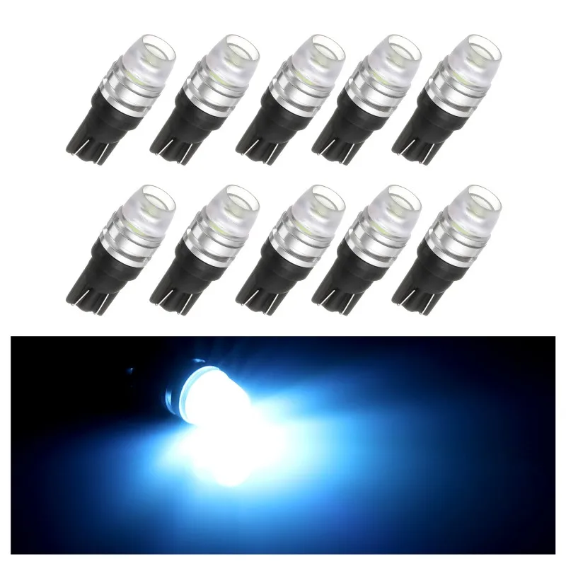 

10pcs T10 LED High Power 1W Wedge Light Bulb W5W 192 168 194 Pink Green blue