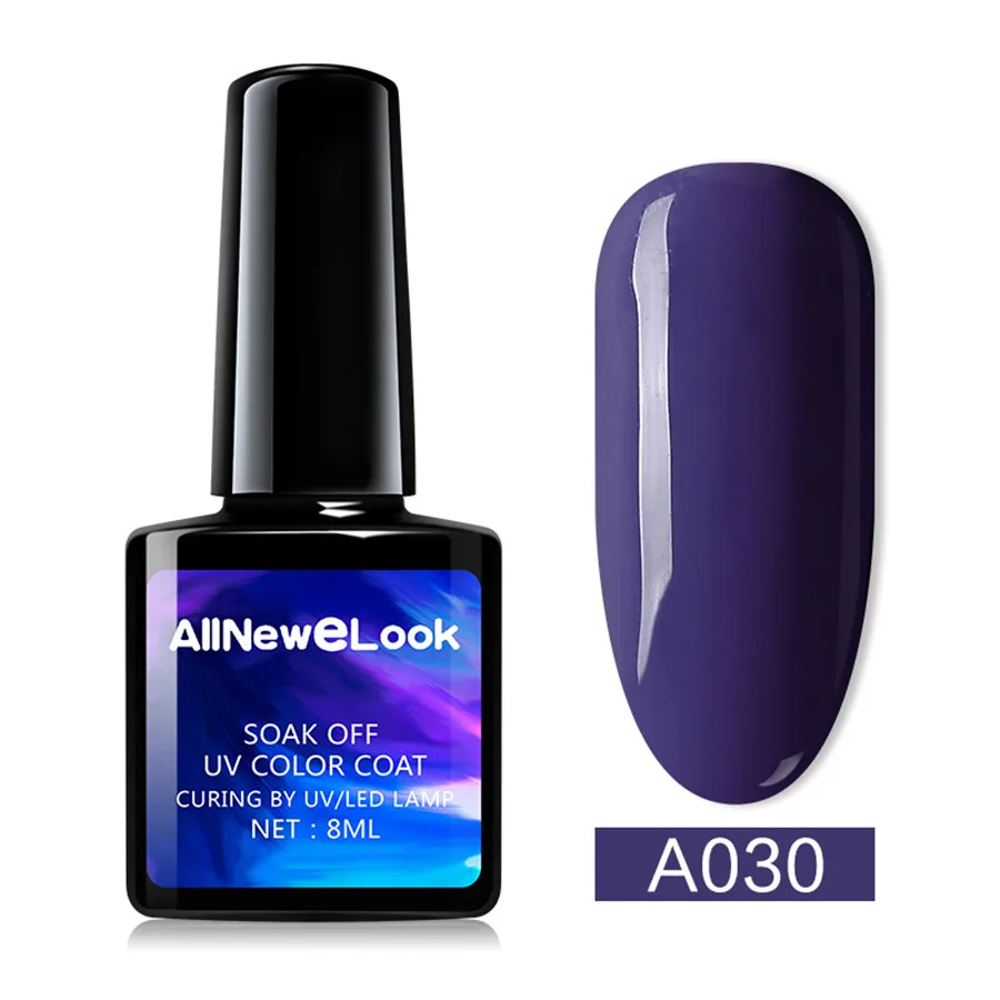 Allneweook Фиолетовый лак для ногтей, Гель-лак для ногтей, 8 мл, УФ светодиодный, впитывающий гель для ногтей, лак для ногтей, стойкий лак для ногтей