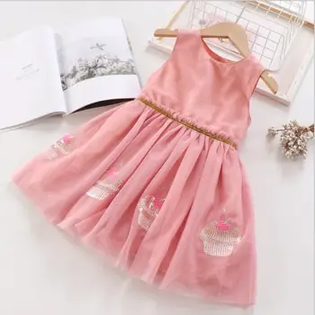 

girls sequins tulle dresses 2020 Spring summer Kids party dresses baby girls vest dress cute kids clothing
