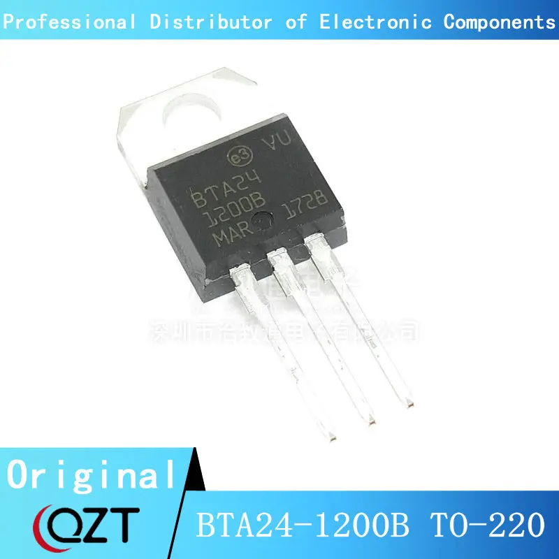 10pcs/lot BTA24-1200B TO220 BTA24-1200 BTA24 24A 1200V TO-220 chip New spot 10pcs lot gt40q321 40q321 to 3p 1200v 23a power transistor new original