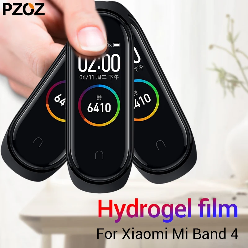 PZOZ 3 шт. Гидрогелевая пленка для Xiaomi Mi Band 4 3 2 Смарт-браслет полноэкранная защитная пленка не Закаленное стекло Защитная пленка