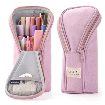 

HOT-Angoo Golf Style Pen Pencil Bag Case Special Color Phone Holder Fabric Storage Pouch Organizer,Pink
