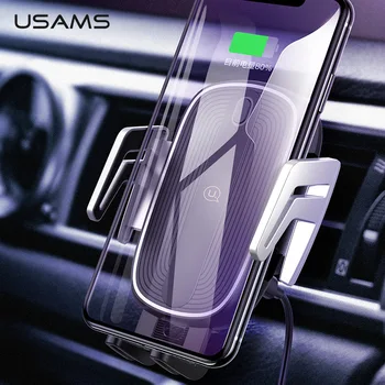 

USAMS Luxury Magnetic Car Phone Holder,Wireless Charger Car Air Vent Holder 10W Fast Charge car holder for iPhoneX Samsung s9