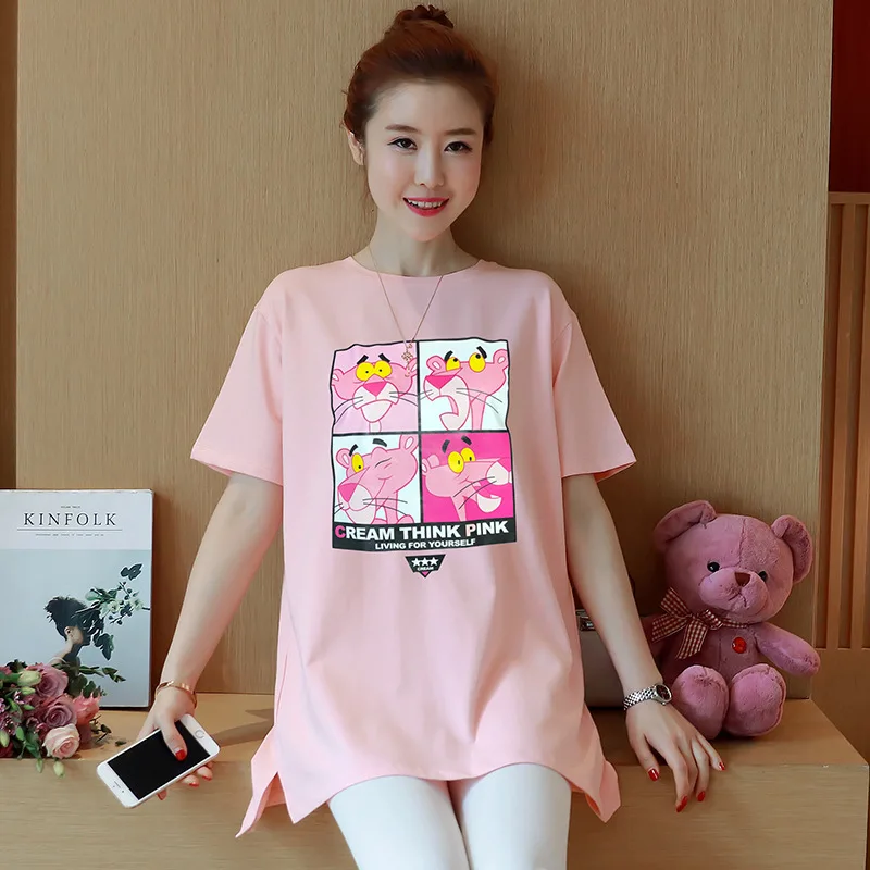 

2019 New Style Summer Wear Fashion Models New Style Pregnant Women Summer T-shirt Short Sleeve T-shirt Maternity Clothes Tops