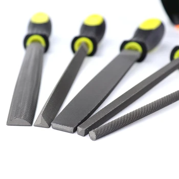 

5pcs Files 6/8/10inch Flat Triangle Round Square Semi-Circular Woodworking Tool Forged From High Hardness Steel High Carbon Stee