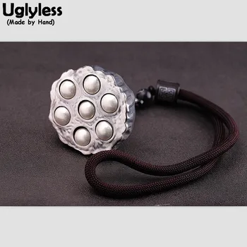 

Uglyless Real 999 Pure Silver Lotus Pendants Necklace Moved Lotus Seeds Necklaces NO Chains Thai Silver Lotus Fine Jewelry P1153