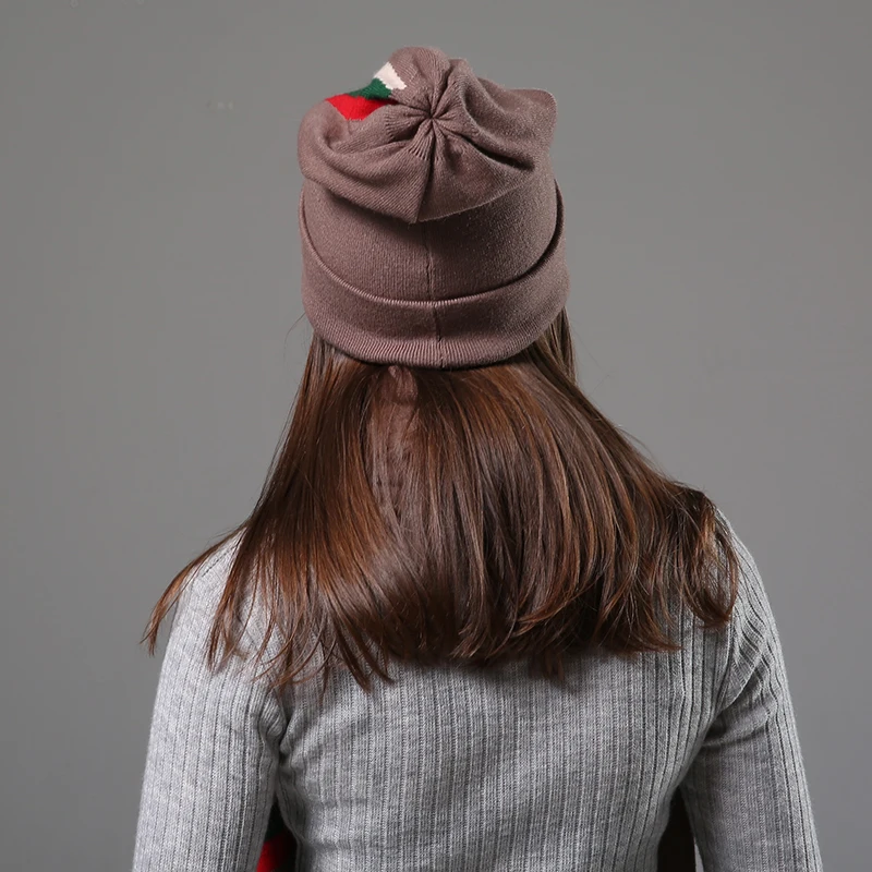 [Rancyword] женские головные уборы наборы зимняя вязаная шапка шарф Набор для женщин Повседневные шапки бини зима подарок для девочек RC2072