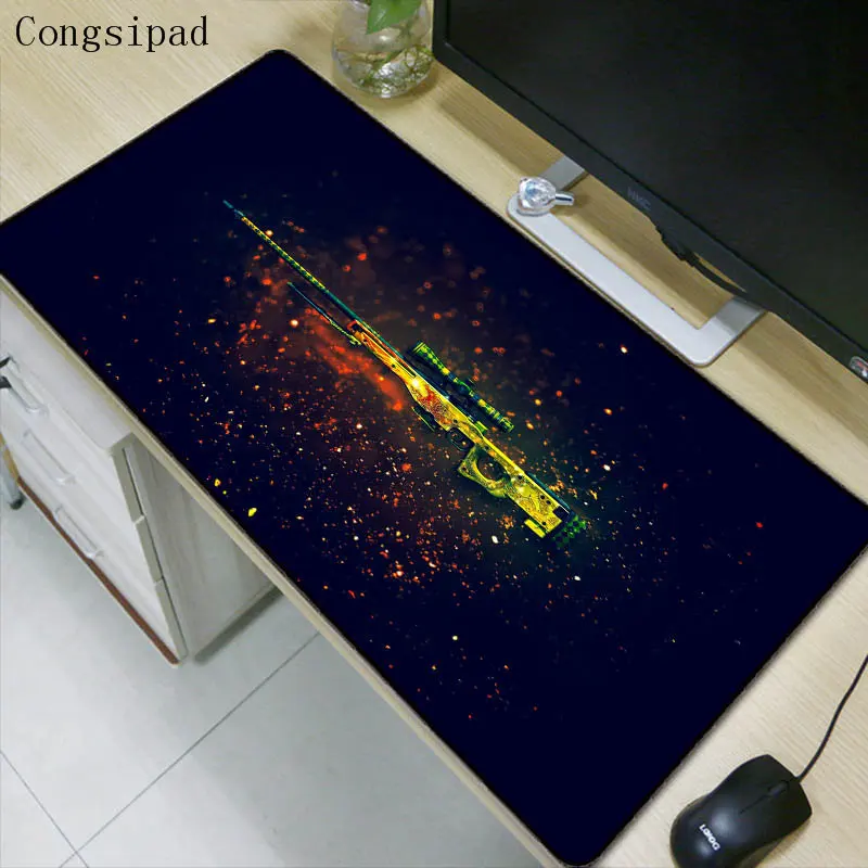 CS GO Gaming Large Lock Edge mouse pad 30x90 cm big Hyper beast game CS: gun wallpaper pads For LOL DOTA 2 | Компьютеры и офис
