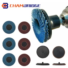 

3Inch Flat Flap Discs Roll Lock Grinding Sanding Wheels With 1/4 inch Sanding R-Type Holder For Angle Grinder Abrasive Tools